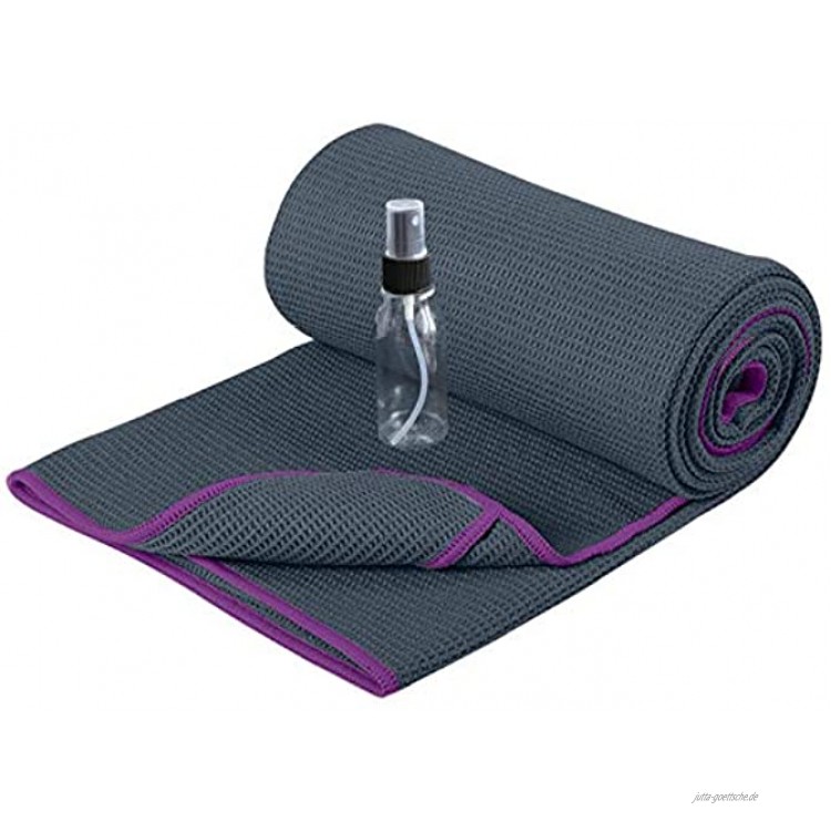 Heathyoga Anti-Rutsch Yoga-Matte Handtuch rutschfest Wet Grip- hohe Bodenhaftung Silikonbeschichtung ideal für Hot Yoga Ashtanga