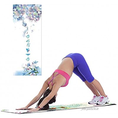 Lumanby Yoga-Handtuch Yogakissen gefärbt bedruckt Yoga Decke Kissen Mikrofaser Rautengitter Stoff Yogamatte Yoga Decke 183 x 63 cm