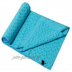 Rann.Bao Rutschfestes Yogahandtuch mit Silikon-Dots Noppen Anti-Slip Oberfläche Schnelltrocknend Yoga Grip Towel 183 x 63 cm Blau