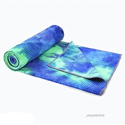 TASJS 183 * 63cm rutschfeste schweißabsorbierende Yoga-Matte Handtuch Mikrofaser Yoga Handtuchdecke Fitness-Übungsmatte Color : Blue