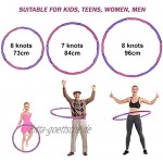 KuwayiYestars Fitness-Reifen für Erwachsene & Kinder gewichteter Hula-Kreis für Gewichtsverlust und Massage 8-teiliger verstellbarer Übungsreifen für Fitness Workout Sport Zuhause Fitnessstudio