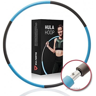 VIA FORTIS Hula Hoop Reifen Erwachsene 1,3kg Steckbarer Fitnessreifen mit 6 Segmenten Hula-Hoop Reifen für Anfänger und Fortgeschrittene