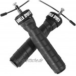 GORILLA SPORTS® Fitness Springseil Set 300 cm mit Zusatzgewicht u. Tragetasche – Speed Robe mit 2 einstellbaren Stahlseilen