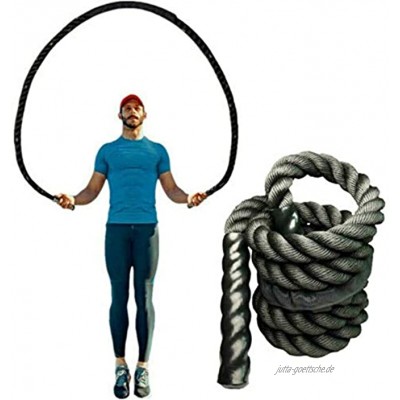 Sansund Fitness Gewichtetes Springseil für Übungen 25 mm starkes Kampf-Springseil Power-Training multifunktional für Männer und Frauen 25mm*3m