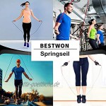 Springseil Schraubenfreies Seilspringen mit Gewichtsstangen & 360° Kugellager Springseil Erwachsenen Fitness für Männer und Frauen