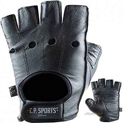 C.P. Sports Premium Leder Handschuh Extra Soft Fitnesshandschuh Bodybuilding Fitness Krafttraining Gym Sport gepolstert für Männer und Frauen
