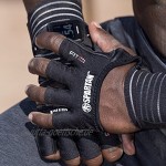 Fit Four Spartan OCR Schlitz-Lederhandschuhe Offizieller Handschuh von Spartan Race | Hindernisrasen & Schlammlauf Handschutz | Handgelenkstütze mit Schlitz für Fitnessuhr