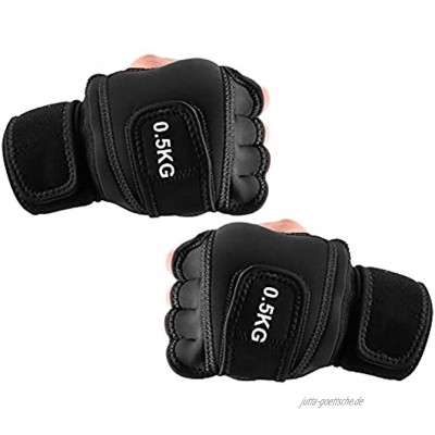Gewichtete Handschuhe 1kg 0,5 kg Fitnesshandschuhe aus weichem Eisen mit verlängerter Handschlaufe für Boxen Taekwondo Lauftraining waschbar