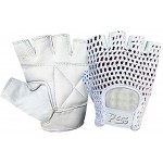 Prime Leder Netz Handschuhe Fingerlos Für Fahrradfahren Fitness Radfahren Autofahren Bodybuilding Gewichtheben Weiß Weiß M