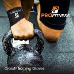 ProFitness Cross-Trainingshandschuhe mit Handgelenkstütze rutschfeste Handfläche Silikon-Polsterung zur Vermeidung von Schwielen | für Gewichtheben WOD Powerlifting & Gym Workouts | Ideal für Männer & Frauen