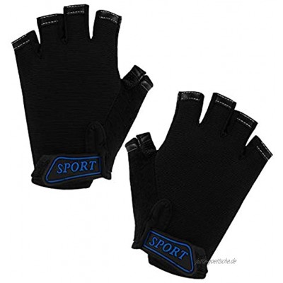 YJZQ Sport Handschuhe Anti-Rutsch Halbe Fingerhandschuhe Fahrrad Fitness Traininghandschuhe Atmungsaktiv Fingerlose Handschuhe für Radsport Angeln Gym und Gewichtheben