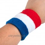 GOGO Schweißband Handgelenk Armband Rot Weiß Blau