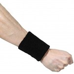 Sourcingmap® 10 Pack Athletisch Baumwolle Frottier dünn Handgelenk Schutz Schweißband Schwarz