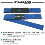 GYMGEARS® Profi Zughilfen gepolstert 60 cm für Krafttraining Bodybuilding & Fitness Für Frauen & Männer geeignet