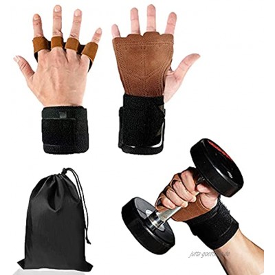 HITNEXT zughilfen krafttraining Rutschfester Schutz aus Palmlederpolstern für Gewichtheben handgelenk bandagen fitness zughilfen bodybuilding. Ideale handgelenk bandagen fitness für Männer und Frauen
