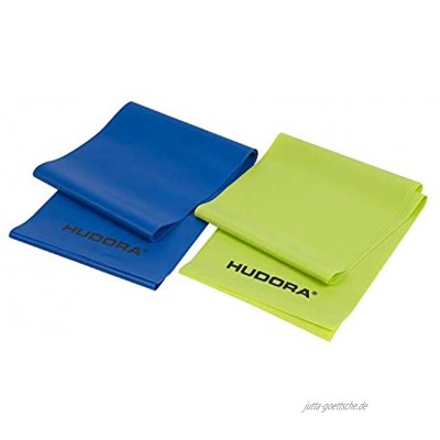 HUDORA Fitness-Band Set 2 Stück blau & grün Gymnastik-Band elastisch 64147