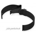 INF Armband kompatibel mit Garmin VivoActive 3 Move HR Edelstahl Stilvolles Armband für Smartwatch Schwarz 20 mm