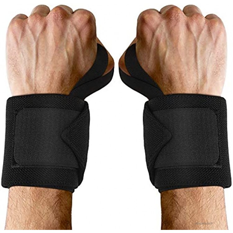 MoKo Handgelenk Bandagen 2 Stück Gepolsterte Wrist Wraps Elastische Handgelenkschoner Sport Handgelenk Stützbandage mit Klettverschluss für Krafttraining Gewichtheben Fitness Bodybuilding