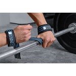 STEELY SPORTS Zughilfen Power Lifting Straps II – Farbe: schwarz blau – gepolsterte Zughilfe Bodybuilding