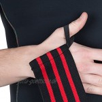 Ultrasport Handgelenkbandage 2 Stück schwarz rot 65cm Handgelenkbandage für Fitness Bodybuilding Kraftsport,Powerlifting & Crossfit für Frauen und Männer geeignet inklusive Daumenschlaufe