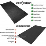 Sporttrend 24 Unterlegmatte zum ausrollen in schwarz | 120 160 181 & 220cm Länge | 1,2cm Stärke | Laufbandmatte Bodenmatte Schutzmatte
