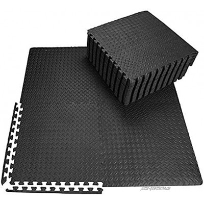 U-Kiss Schutzmatten Set 60 x 60 cm Puzzlematte Eva Bodenschutz Matte 1,0 cm stark mit Rand wasserdichte Unterlegmatte Anti-rutsch Bodenauflagen für den Fitnessraum oder Keller