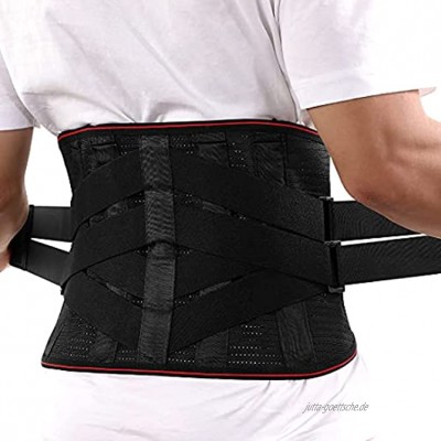 Rückenbandage mit Stützstreben Fitnessgürtel zur Haltungskorrektur Verstellbare Zurrgurte Rückengürtel Stützstreben für die Lendenwirbel Bauchweggürtel Bauchbandage Entlastet die Rückenmuskulatur