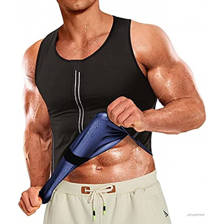 Sweat Vest for Men Sauna Waist Trainer Men's Slimming Body Shaper Workout Tank Top Zipper Jacket Suit Trimmer Sports