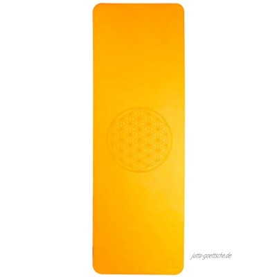 Blume des Lebens Yoga-Matte TPE ecofriendly orange grau