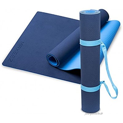 MAXEEZ® Yogamatte TPE 80 cm | extra breit für mehr Sicherheit | Umweltfreundliche Gymnastikmatte Fitnessmatte biologisch abbaubar