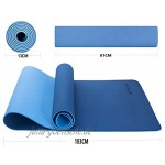 MOHAP Yogamatte Gymnastikmatte Trainingsmatte Übungsmatte rutschfest schadstofffrei für Fitness Pilates & Gymnastik mit Tragegurt,183 x 61 x 0,6cm • Lila • Blau