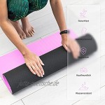 MSPORTS Gymnastikmatte Yoga-Premium inkl. Übungsposter 183 x 61 x 0,8 cm extrem rutschfest | Hautfreundliche Phthalatfreie Fitnessmatte Yogamatte