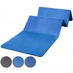 POWRX Gymnastikmatte Faltbar inkl. Workout PVC Frei 180 x 60 x 1,5 cm Blau oder Schwarz | Faltbare Yogamatte Trainingsmatte Pilatesmatte Fitnessmatte Bodenmatte