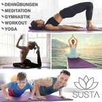 SUSTA – Premium Yogamatte rutschfest – Inkl. Tragegurt&Tragetasche schadstofffrei&nachhaltig aus TPE wasserabweisend Fitnessmatte für Training,Pilates&Yoga[183x61x0,6cm]