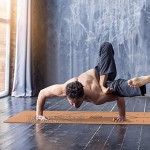 Tocawe Yogamatte-Aus Naturkork und Umwelt-TPE Yoga rutschfeste Matte für Gymnastik Fitness Pilates mit Schwarzer Netztasche 183 * 61 * 0.5cm