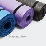 Wiltec Yogamatte schwarz 180x60x1.5cm Turnmatte Gymnastikmatte Bodenmatte Sportmatte rutschfest extradick
