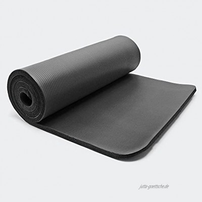 Wiltec Yogamatte schwarz 180x60x1.5cm Turnmatte Gymnastikmatte Bodenmatte Sportmatte rutschfest extradick