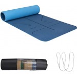 Yogamatte Rutschfest 183x66x0.6cm umweltfreundliche Sportmatte aus TPE bequeme Fitnessmatte mit Ausrichtungslinie Tragegurt&Tasche