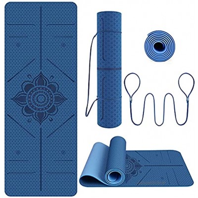 Yogamatte,leichte Reise-Yogamatte,Gymnastikmatte ideal für Yoga Pilates Workout Outdoor Gym & Home-Maße 183cm Länge 61cm Breite