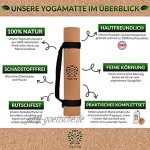 Yogiliving® Yogamatte XL | 100% natürliche Yogamatte Kork & Naturkautschuk [5mm] | Yogamatte rutschfest & schadstofffrei | Yogamatte Tragegurt aus weichem Neopren & Faszienball im Set