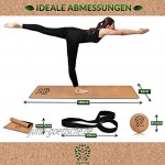 Yogiliving® Yogamatte XL | 100% natürliche Yogamatte Kork & Naturkautschuk [5mm] | Yogamatte rutschfest & schadstofffrei | Yogamatte Tragegurt aus weichem Neopren & Faszienball im Set