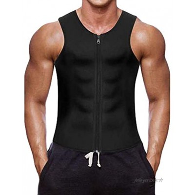 Baijiaye Herren Neopren-Schwitzweste Sauna-Weste Zipper Weste für Gewichtsverlust Shapewear Abnehmen Shirt Workout Suit