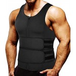 Herren Sauna-Weste Body Shaper Taille Trainer mit Reißverschluss Rückenstütze Hot Belly Bauch Brust Fettverbrennung Tank Top Workout Gym Faja