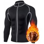 HOMETA Sweat Neopren Sauna Shirt für Männer Gewichtsverlust Reißverschluss Langarm Saunaanzug Workout Shirt Body Shaper