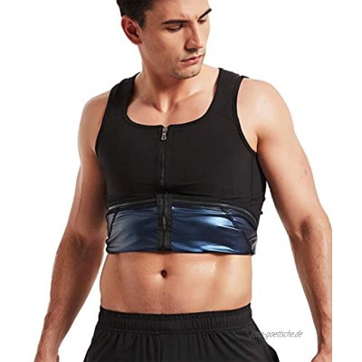 IFLOVE Herren Tank Top Abnehmen Gewichtsverlust Shirt Sauna Verbesserte Polymer Fitness Weste Body Shaper mit Reißverschluss