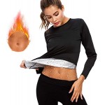JMITHA Damen Sauna Shirt Thermo Saunaanzüge Neopren Körperformer Schwitzanzug Shirt Figurformender für Fitness