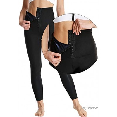 KUMADAI Schwitzhose Damen Leggings Sauna Hosen High Waist Weight Loss Scrunch Body Shaper Abnehmen Sporthose für Fitness Sport Yoga