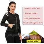 Sauna Langarm-Shirts Damen Neopren Hemden Sport Jacke Body Shaper Schweiß Fett zu verbrennen Bauch Abnehmen Hemde Tank Top für Fitness Yoga Reißverschluss