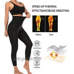 Shujin Damen Schwitzhose Zum Abnehmen Hohe Taille Neopren Sauna Hosen Gewichtsverlust Training Fitness Leggings Shorts Bauchkontrolle Body Shaper