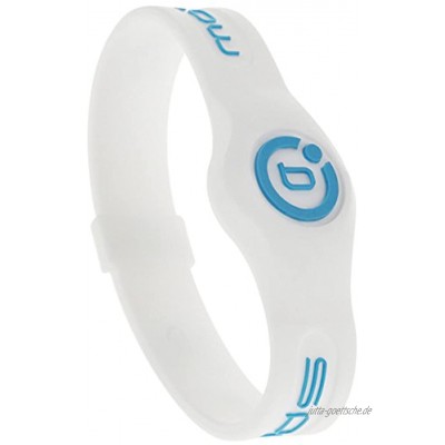 Bioflow Sport-Silikon-Magnettherapie-Armband weiß neonblau L 20,5 cm